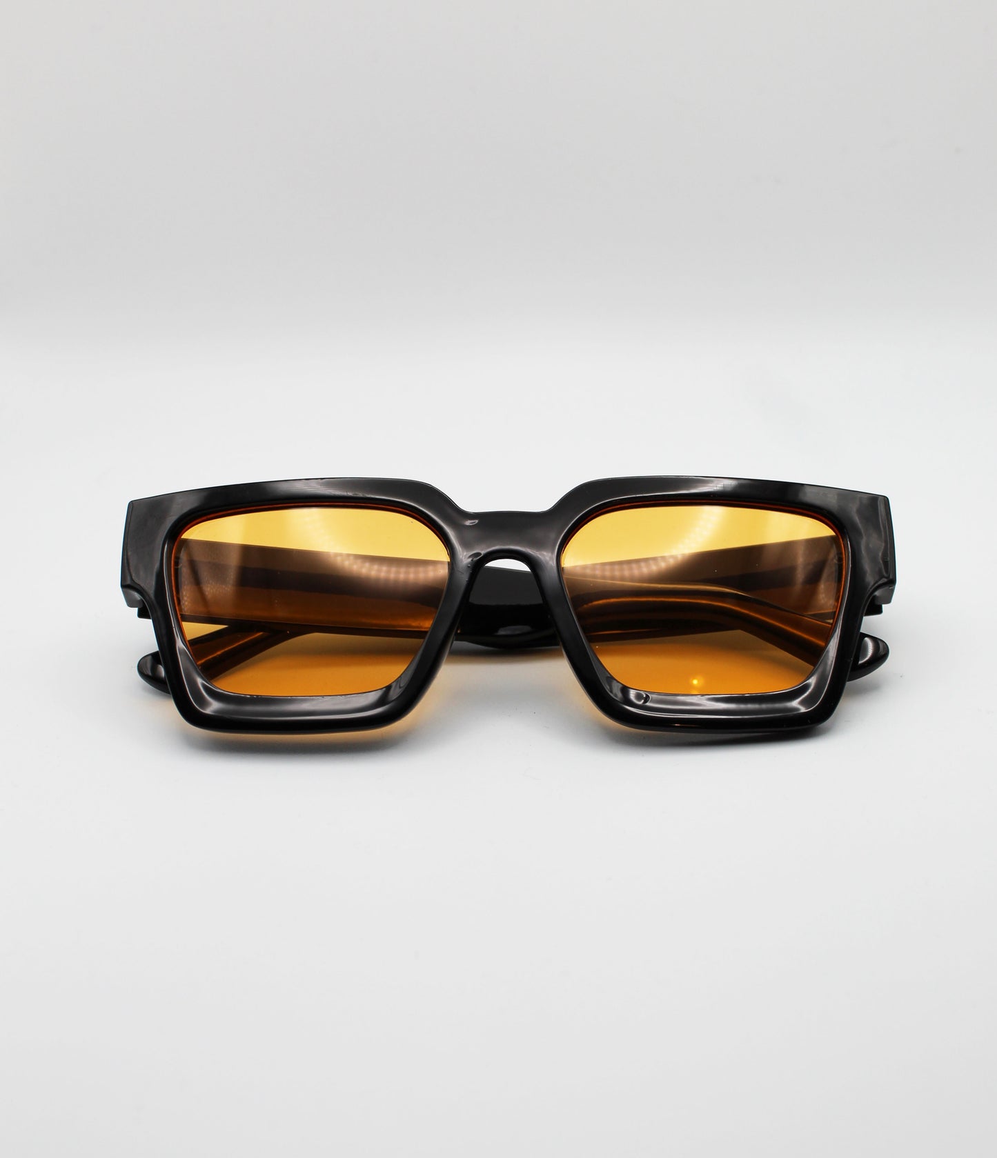 Retro Black Orange Tint Glasses