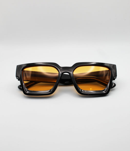 Retro Black Orange Tint Glasses